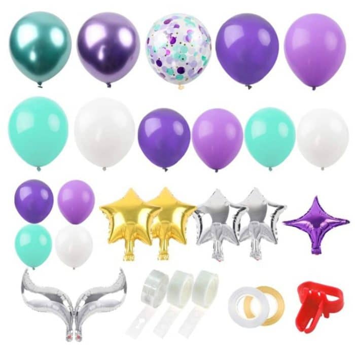 Goldene quadratische stück konfetti ballon set ozean thema mermaid party ballon dekoration set – Bild 5