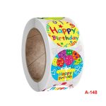 A-148 10 STÜCKE Runder Aufkleber Happy Birthday Label Urlaub Geschenk Dichtungsaufkleber, Größe: 2,5 cm / 1 Zoll – Bild 2