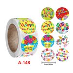 A-148 10 STÜCKE Runder Aufkleber Happy Birthday Label Urlaub Geschenk Dichtungsaufkleber, Größe: 2,5 cm / 1 Zoll – Bild 3