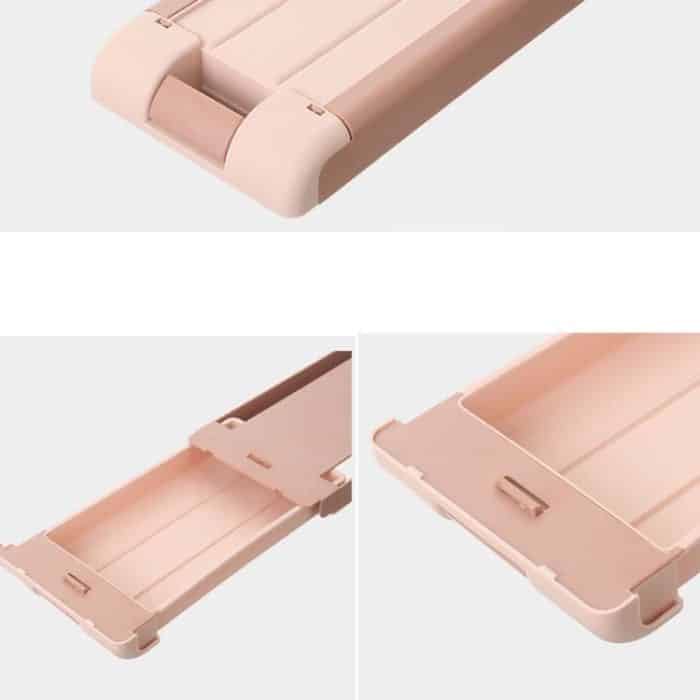 2 Stück unter dem Schreibtisch, Schubladen-Aufbewahrungsbox, Büro-Desktop, versteckte Aufbewahrungsbox, Studenten-Briefpapier-Box – Bild 3