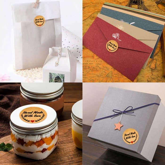 10 Stück Rindsleder-Etiketten-Weihnachtsdekorationsaufkleber, B-55 Sticker – Bild 5