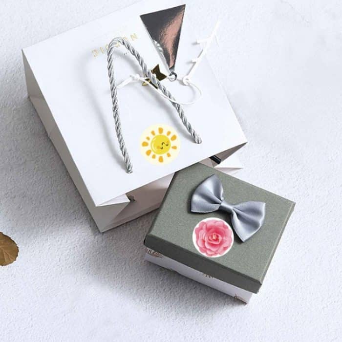 10 Stück runde, florale Aufkleber, handgemachtes Urlaubsetikett, A-168 Sticker – Bild 7