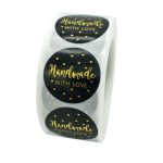 5 Stück runde handgemachte Aufkleber, Backaufkleber, heißes goldenes Etikett, C-1 Sticker – Bild 3