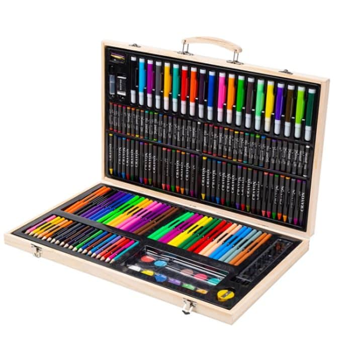 Malerei Holzkiste bunte Stift Set Kunst Schulbedarf für Kinder, 180 in 1 – Bild 1