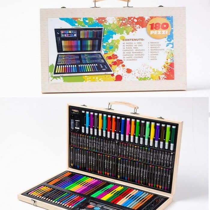 Malerei Holzkiste bunte Stift Set Kunst Schulbedarf für Kinder, 180 in 1 – Bild 2