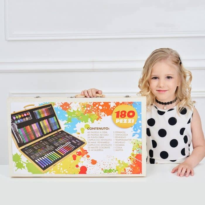 Malerei Holzkiste bunte Stift Set Kunst Schulbedarf für Kinder, 180 in 1 – Bild 11