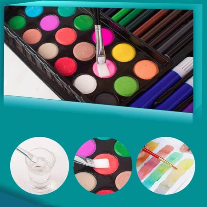 Malerei Holzkiste bunte Stift Set Kunst Schulbedarf für Kinder, 180 in 1 – Bild 3