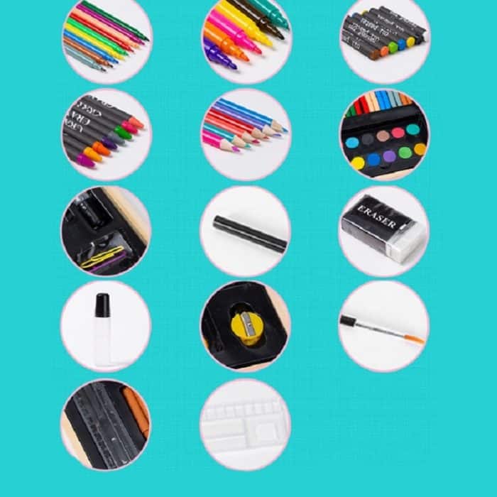 Malerei Holzkiste bunte Stift Set Kunst Schulbedarf für Kinder, 180 in 1 – Bild 6