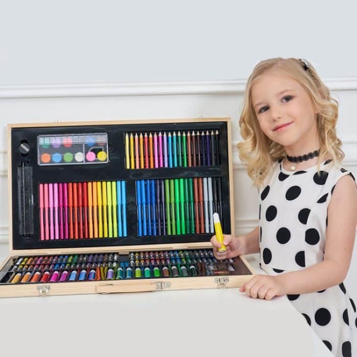 Malerei Holzkiste bunte Stift Set Kunst Schulbedarf für Kinder, 180 in 1 – Bild 7