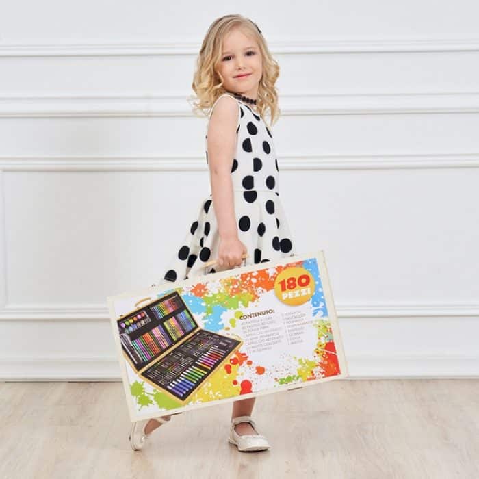 Malerei Holzkiste bunte Stift Set Kunst Schulbedarf für Kinder, 180 in 1 – Bild 10