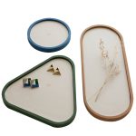 Flaches Desktop-Aufbewahrungstablett für Kleinigkeiten, Schmuck-Display-Tablett, , Oval (Warm Brown), , Triangle (Warm Brown), , Round (Warm Brown), , Oval (Dark Green), , Triangle (Dark Green), , Round (Dark Green), , Oval (Green Lotus)... – Bild 2