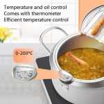 Friteuse Topf Haushalt Antihaft-Pfanne Temperaturregelung Mini Brattopf, 24cm, 20cm – Bild 3