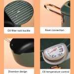 Friteuse Topf Haushalt Antihaft-Pfanne Temperaturregelung Mini Brattopf, 24cm, 20cm – Bild 5