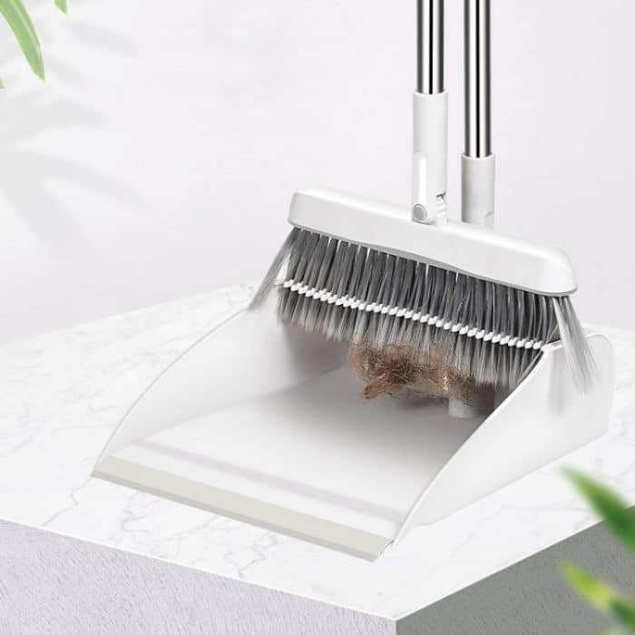 Kombination aus zusammenklappbarem, drehbarem Besen und Kehrschaufel für den Haushalt, Folding Standing Dustpan – Bild 7