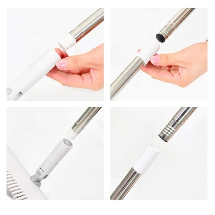 Kombination aus zusammenklappbarem, drehbarem Besen und Kehrschaufel für den Haushalt, Folding Standing Dustpan – Bild 9