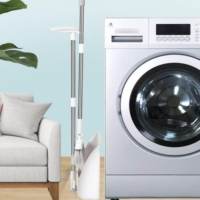 Kombination aus zusammenklappbarem, drehbarem Besen und Kehrschaufel für den Haushalt, Folding Standing Dustpan – Bild 10