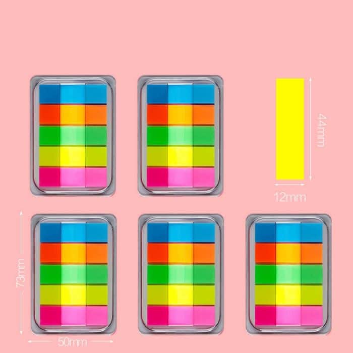 11 Stück fluoreszierende transparente kleine Aufkleber Hinweis-Indikator-Etikett-Index-Aufkleber, 7660 (One Box), 7661 (One Pack), 7662 (One Pack), 7663 (One Pack), 7664 (One Pack), 7665 (One Pack) – Bild 8