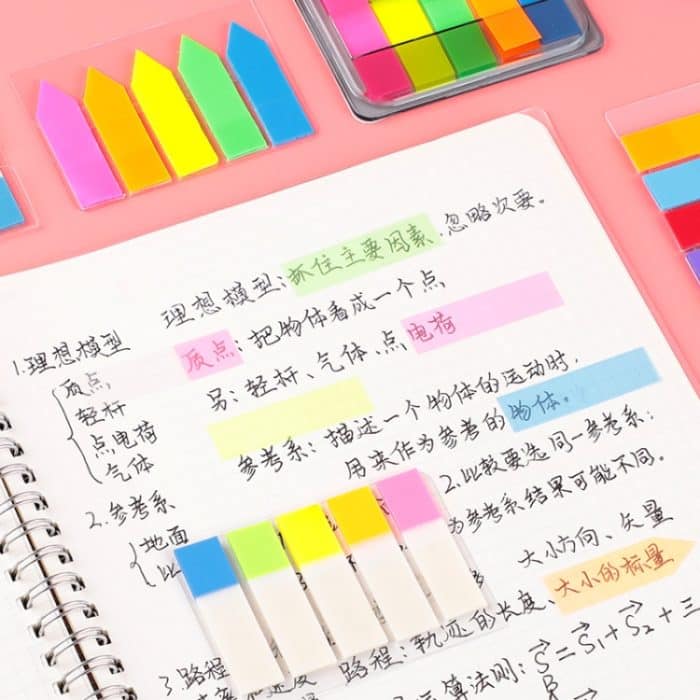 11 Stück fluoreszierende transparente kleine Aufkleber Hinweis-Indikator-Etikett-Index-Aufkleber, 7660 (One Box), 7661 (One Pack), 7662 (One Pack), 7663 (One Pack), 7664 (One Pack), 7665 (One Pack) – Bild 4