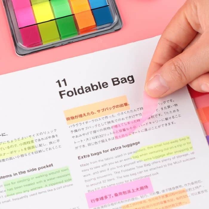 11 Stück fluoreszierende transparente kleine Aufkleber Hinweis-Indikator-Etikett-Index-Aufkleber, 7660 (One Box), 7661 (One Pack), 7662 (One Pack), 7663 (One Pack), 7664 (One Pack), 7665 (One Pack) – Bild 7