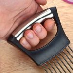 Edelstahl-Zwiebel-Gabelhalter-Stift, Küchen-Gemüse-Schneidehilfe – Bild 4