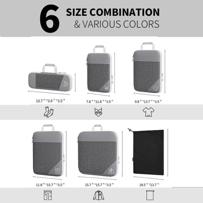 3-in-1-Kompressions-Mesh-Reisewürfel, Kleidung, Unterwäsche, Packtaschen, 3 In 1 – Bild 6
