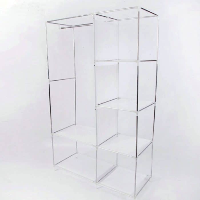 Einfacher, moderner Kleiderschrank aus Stoff, spezieller Stoff, Schrankbaugruppe, Stahlrohr, verstärkter Stahlrahmen, Aufbewahrungsschrank – Bild 4