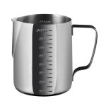 304 Edelstahl spitzer Mund geätzter Becher Messbecher Milchschaumbecher Kaffeekanne, 600ml, 1000ml – Bild 2