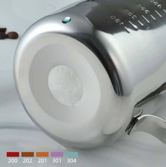 304 Edelstahl spitzer Mund geätzter Becher Messbecher Milchschaumbecher Kaffeekanne, 600ml, 1000ml – Bild 4