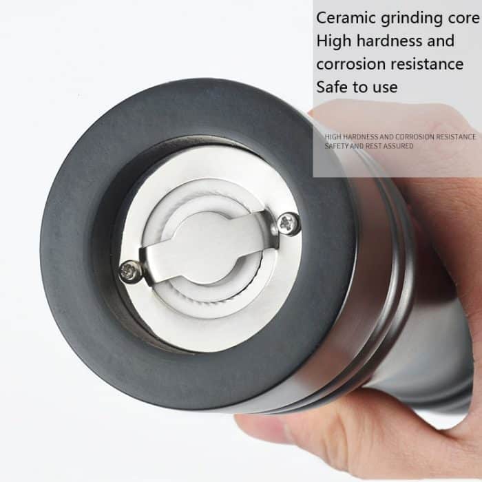 Manuelle Pfeffermühle Massivholz PU Farbe Pfeffermühle Keramikkern Grobe Salz Pfeffermühle Gewürzflasche – Bild 3