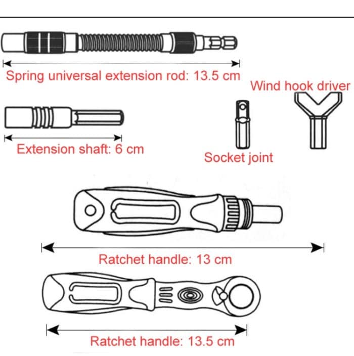 38 In 1 arbeitssparenden Ratschen-Mehrzweck-Schraubendrehersatz Haushaltshardware-Werkzeuge Kombinations-Schraubendreher-Werkzeugkasten – Bild 10