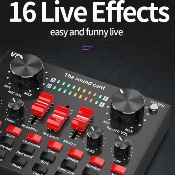 V8S Soundkarte Mobiltelefon Computer Anker Live K Song Aufnahmemikrofon, English Version, V8S  + Golden Net BM700 Set, V8S  + Black Bet BM700 Set – Bild 5