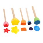 10 Packungen Schwammstempel DIY Graffiti-Artikel für Kinder, 10 Packs Mushroom Stick
