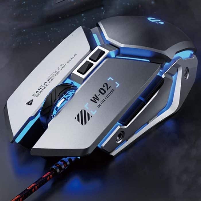 Inphic PW2 4000 DPI 6 Tasten Home Office leuchtende Makroprogrammierung USB Computer mechanische Spiel kabelgebundene Maus, W-02 (Metallic Gray), PW2 (Classic Black), PW2 (King Nebula), PW2 (Jedi Password) – Bild 8