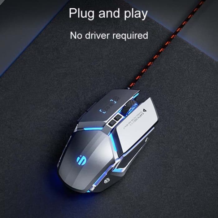 Inphic PW2 4000 DPI 6 Tasten Home Office leuchtende Makroprogrammierung USB Computer mechanische Spiel kabelgebundene Maus, W-02 (Metallic Gray), PW2 (Classic Black), PW2 (King Nebula), PW2 (Jedi Password) – Bild 5