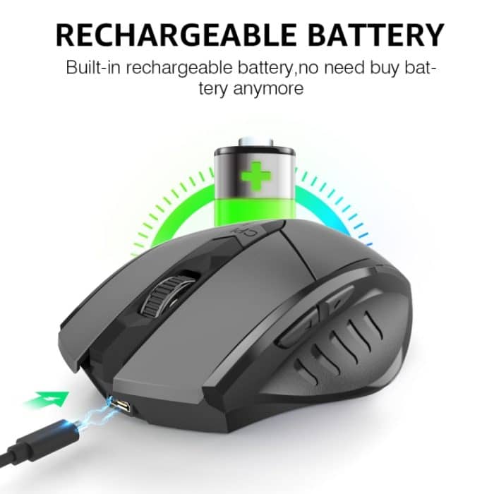 Inphic PM6 6 Tasten 1000/1200/1600 DPI Home Makroprogrammierung Gaming Drahtlose mechanische Maus, Black Wireless Charging Silent Version, Gray Wireless Charging Silent Version, Red Wireless Charging Silent Version... – Bild 7