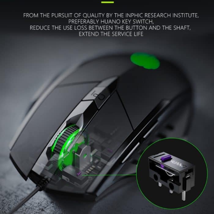 Inphic PW1 Game Mute Macro Definition beleuchtete kabelgebundene Maus, Kabellänge: 1,5 m, Mute Black Business Version, Mute Black Game Version, Mute Red Game Version, Mute Titanium Gray Game Version – Bild 12