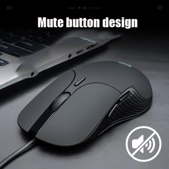 Inphic PB1 Business Office Mute Macro Definition Gaming-Maus mit Kabel, Kabellänge: 1,5 m, Black Silen Business Version, Classic Back Breathing Light, Matte White Breathing Light – Bild 6