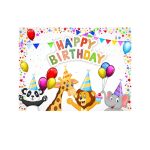 2,1 m x 1,5 m Kinder Geburtstag Thema Party Tier Cartoon Fotografie Hintergrund Stoff – Bild 2