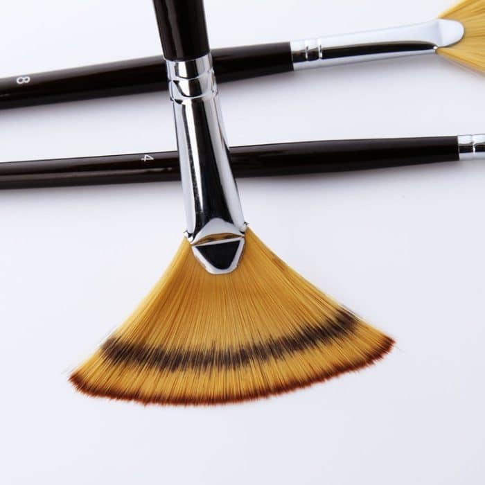 3 Teile/satz Lange Stange Fischschwanz Fächerförmige Gouache Pinsel Nylon Wolle Aquarell Kunst Pinsel, Nylon Wool Watercolor Art Brush – Bild 6