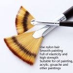 3 Teile/satz Lange Stange Fischschwanz Fächerförmige Gouache Pinsel Nylon Wolle Aquarell Kunst Pinsel, Nylon Wool Watercolor Art Brush – Bild 9