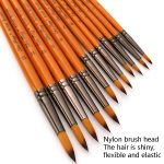 ZHU TING 12 STÜCKE / Set Kurzer Holzpol Nylon Haar Aquarell Hook Line Pinsel Nagelöl Malerei Pinsel – Bild 6