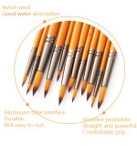 ZHU TING 12 STÜCKE / Set Kurzer Holzpol Nylon Haar Aquarell Hook Line Pinsel Nagelöl Malerei Pinsel – Bild 7