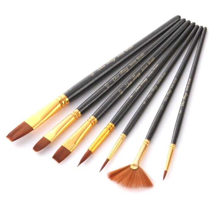 ZHU TING 21 Stück/3 Sets Nylonpinsel, Aquarellpinsel und Ölpinsel, Kunst- und Malzubehör, 21 PCS / 3 Sets Nylon Brushes – Bild 1