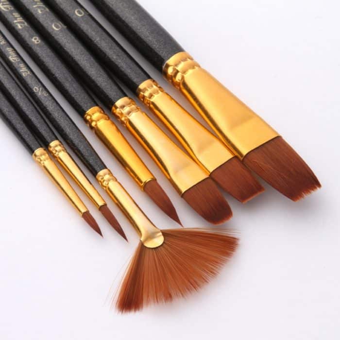 ZHU TING 21 Stück/3 Sets Nylonpinsel, Aquarellpinsel und Ölpinsel, Kunst- und Malzubehör, 21 PCS / 3 Sets Nylon Brushes – Bild 5