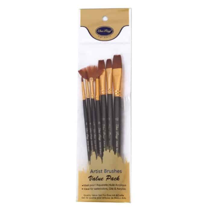 ZHU TING 21 Stück/3 Sets Nylonpinsel, Aquarellpinsel und Ölpinsel, Kunst- und Malzubehör, 21 PCS / 3 Sets Nylon Brushes – Bild 9