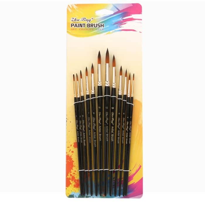 ZHU TING 12 Teile/satz Nylonhaar Aquarell Stift Kinder Gemalt Gouache Pinsel, Nylon Hair Watercolor Pen – Bild 8