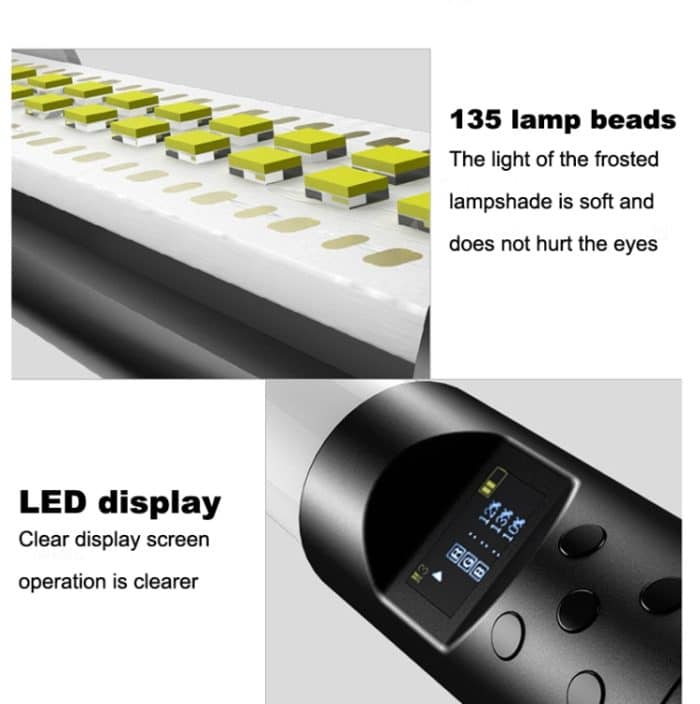 RGB Colourful Photography Light Stick 3000K-6500K Einstellbarer Temperatur-Leuchtstab – Bild 4