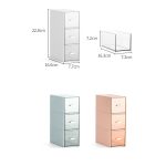 Desktop Schublade Aufbewahrungsbox Kosmetik Büro Student Schreibwaren Stift Schlafsaal Drei Gitter Schreibtisch Rack, Coral Powder, Ivory White, Glacier Blue – Bild 2