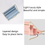 Desktop-Racks, mehrschichtige Ablageschale aus Schmiedeeisen und Leder, Schlüssel, Kleinigkeiten, Tablet-Computer, Uhren, zum Organisieren kreativer Ornamente, Dark Green Small, Blue Small, Pink Small, Dark Green Large, Blue Large, Pink Large – Bild 2