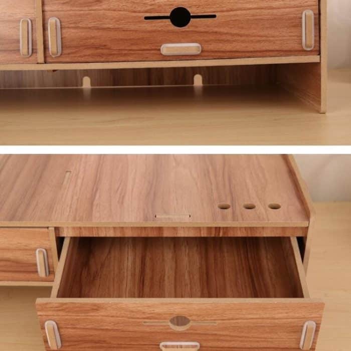 2 Stück LCD-Monitor-Erhöhungsregal, hölzernes Tastaturregal, Desktop-Aufbewahrungsregal, 2 PCS LCD Monitor Shelf – Bild 4